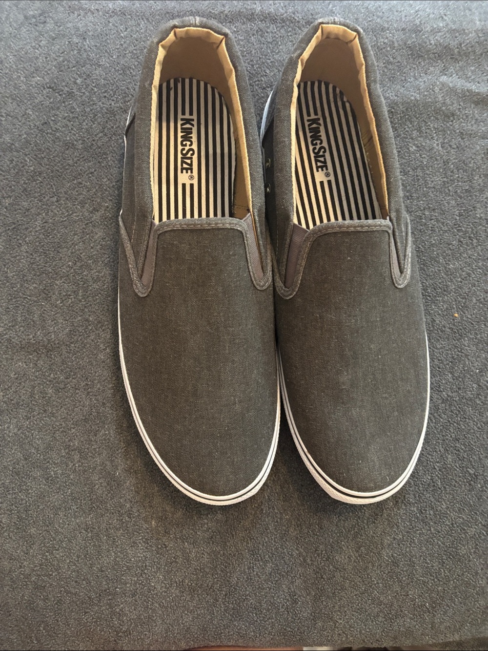 Kingsize Men’s Slip-On Canvas Slip-On Shoes - Gray
